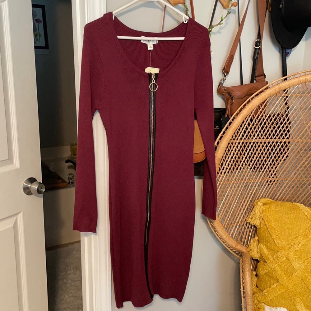 Martin bodycon dress with front zipper. NWT
